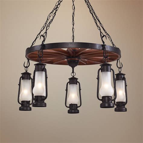 Black, Wagon Wheel, Pendant Lighting | Lamps Plus