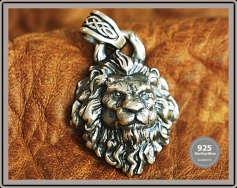 Silver Lion Pendant necklace sterling silver Lion Necklace | Etsy