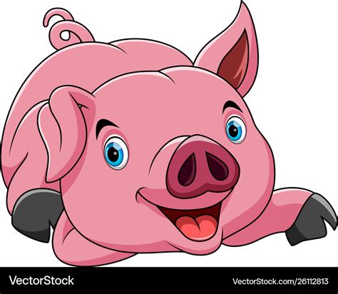 Funny pig cartoon Royalty Free Vector Image - VectorStock