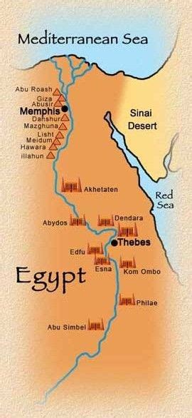 Map Of Egypt Pyramids | Cities And Towns Map