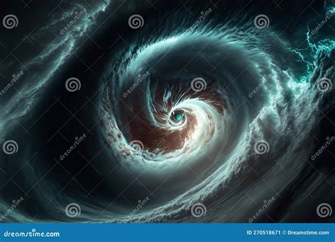 View of a Cyclone Eye from Space. Giant Hurricane Background Stock ...