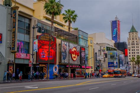 Nightlife On Hollywood Boulevard Editorial Image - Image of neon ...