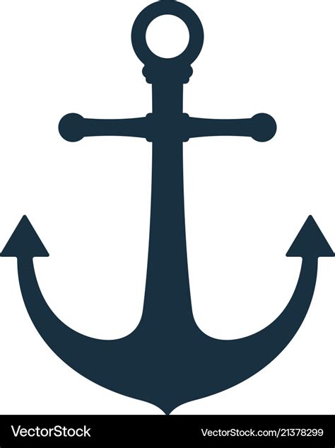 Simple anchor icon nautical symbol Royalty Free Vector Image