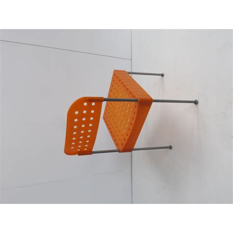 Vintage "Box" Chair in orange plastic by Enzo Mari for Aleph - 1980s