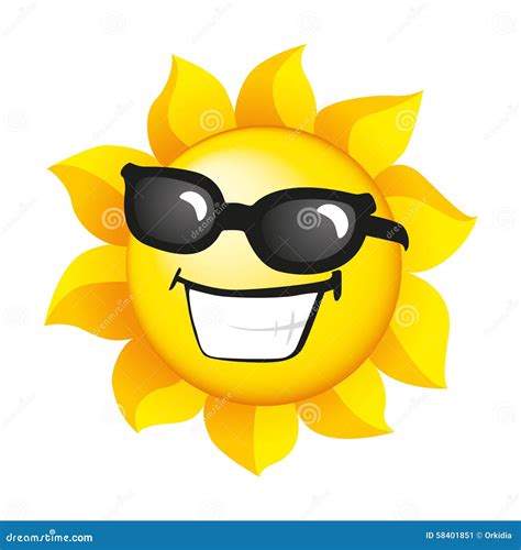 Smiling sunshine stock vector. Illustration of sunshine - 58401851