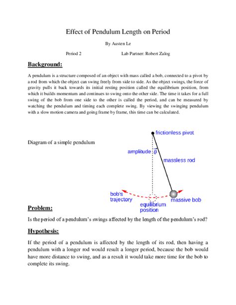 (DOC) Effect of Pendulum Length on Period | s j - Academia.edu