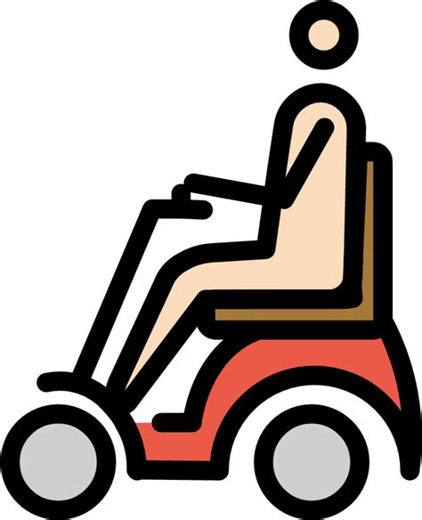 "person in motorized wheelchair: light skin tone" Emoji - Download for free – Iconduck