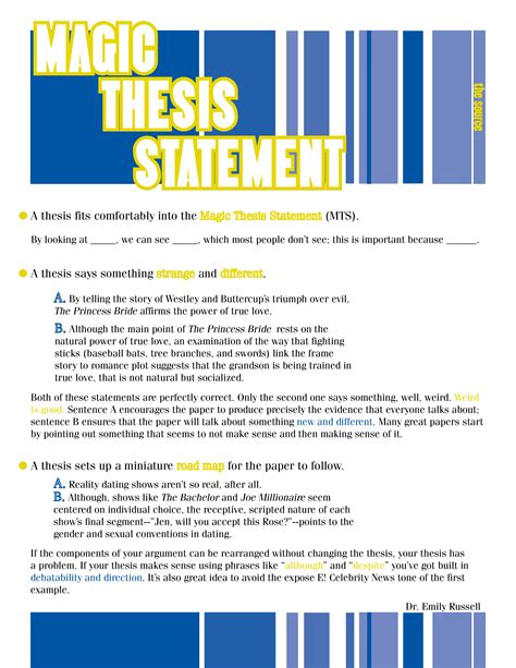 Kostenloses Magic Thesis Statement