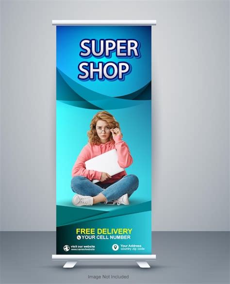 Premium Vector | Super shop x stand banner design template