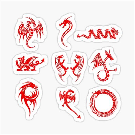 "Nine Dragons Red" Sticker for Sale by artbysydsyd | Redbubble