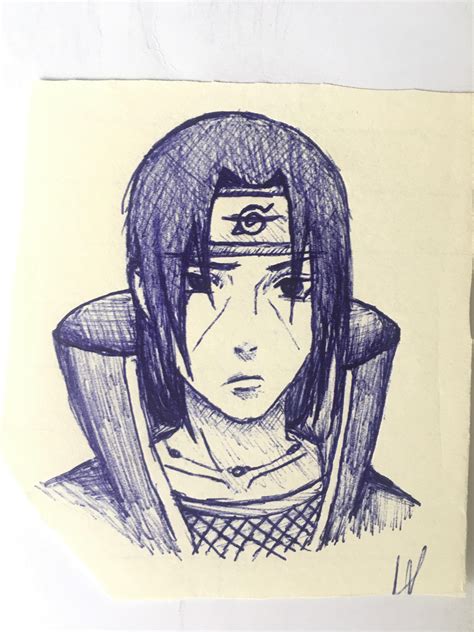 Itachi with ballpoint pen : r/AnimeSketch