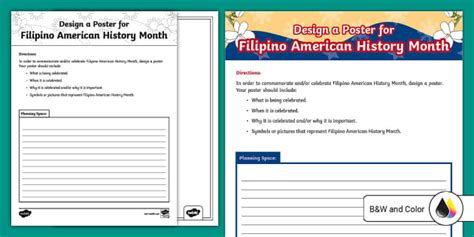 Design a Poster for Filipino American History Month Activity