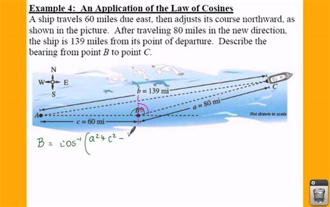 PC: 6.2 Notes: Example 4 - An Application of the Law of Cosines - YouTube