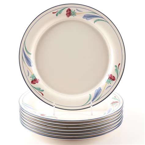 Lenox "Poppies on Blue" Chinastone Dinner Plates | EBTH