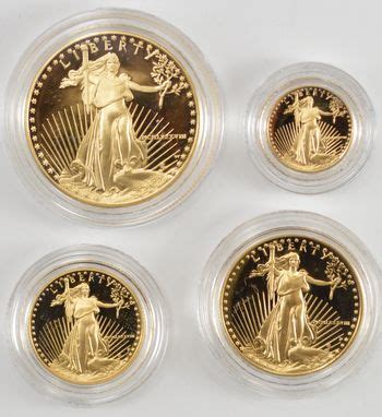 1988 American Eagle Gold Bullion 4 Coin Proof Set w/ Box & COA ...