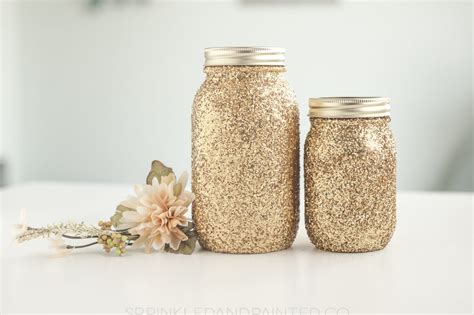 Gold Glitter Mason Jars - KA Styles