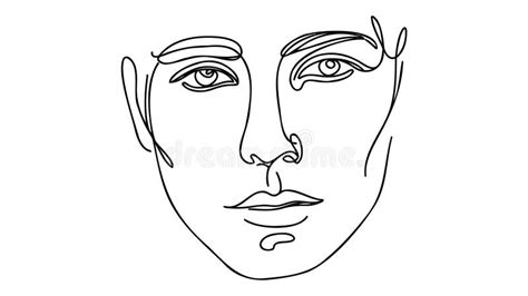 Continuous Line Drawing of Man Profile. Abstract Man Face Minimalistic ...