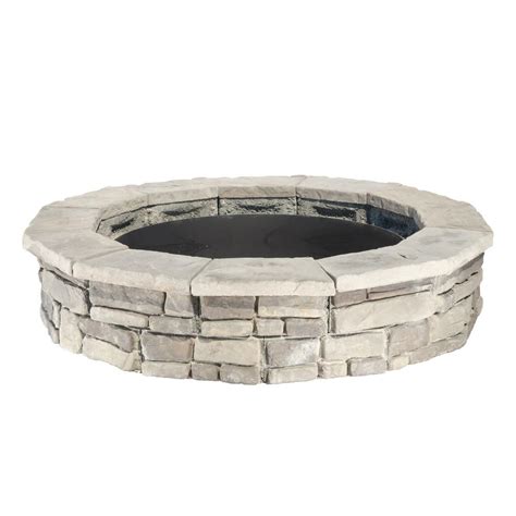 44 in. Random Stone Gray Round Fire Pit Kit-RSFPG - The Home Depot