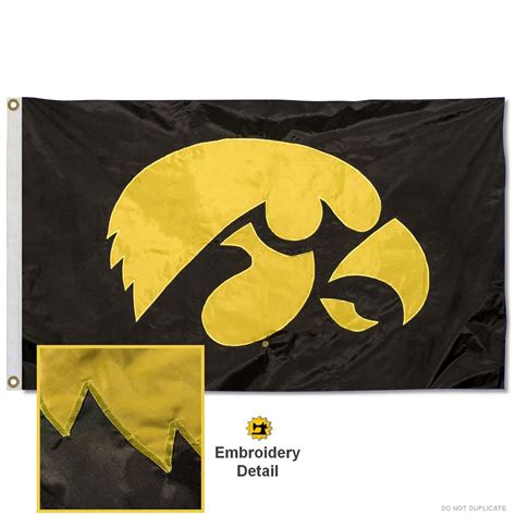 Iowa Hawkeyes Nylon Embroidered Flag - State Street Products