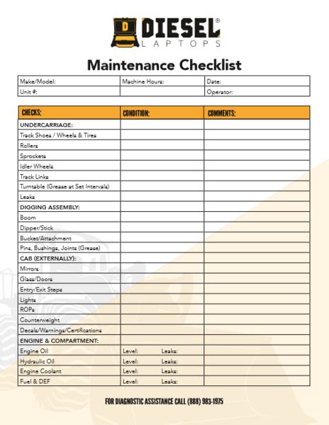 Equipment Maintenance Checklist – Gotilo