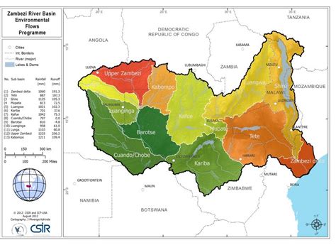 The 13 major sub-basins of the Zambezi River Basin. | Download ...