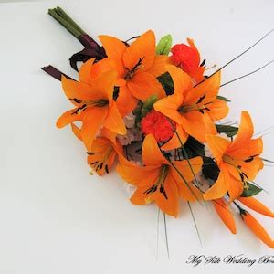 Orange Tiger Lily Bouquet Orange Tiger Lily Arm Bouquet - Etsy