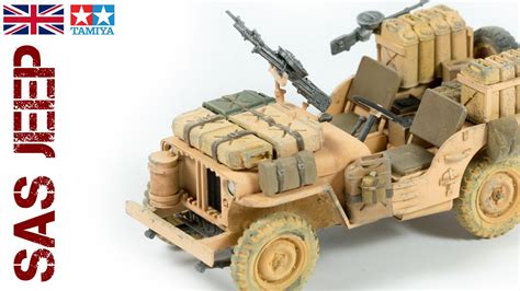 British SAS Jeep in desert pink camo (Tamiya 1/35 scale model) - YouTube