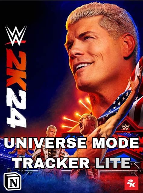 WWE 2K24 Universe Mode Tracker Template - LITE VERSION