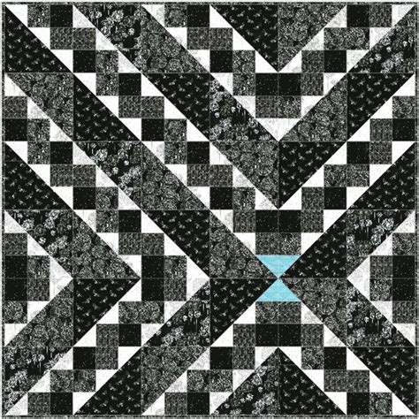 Quilt Pattern All Roads Lead to Rome Black White Silver Sparkle Fade ...