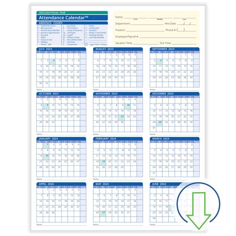 2024 Employee Attendance Calendar Printable Free Free - 2024 Calendar August