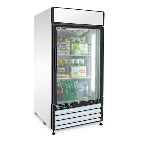 MAXX Cold MXM1-12R Single Glass Door Refrigerator 12 Cu Ft