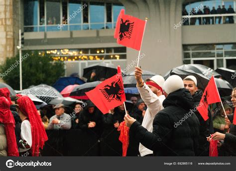 Tirana Albania November 2023 Avenue Martyrs Nation Mother Teresa Palace ...