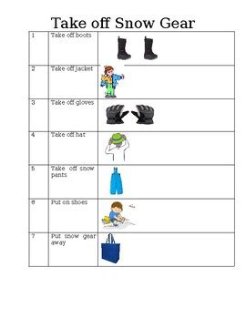 dressing in snow gear task analysis by Taylor decknick | TPT