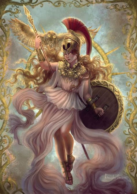 Athena Art Print by Lourdes Saraiva | Greek goddess art, Athena goddess ...