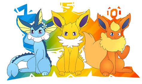 Eeveelution trio (Speed, Crystal and Flare KFAD2) by JustinRoKStar on ...