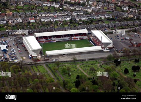 Aerial view of East End park Dunfermline football club in Dunfermline ...