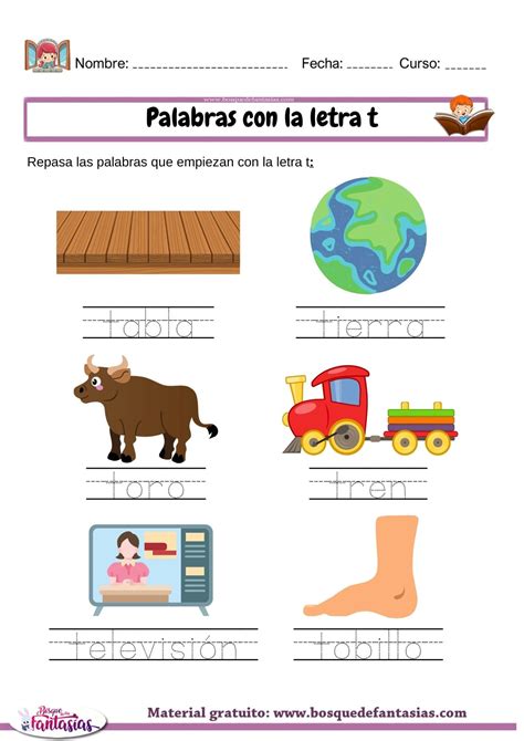 grafomotricidad palabras con la letra t - Juegos infantiles