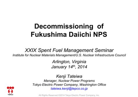 Decommissioning of Fukushima Daiichi NPS