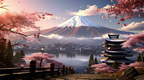 wallpapers of mount fuji in the style of gritty 30680377 Stock Photo at Vecteezy