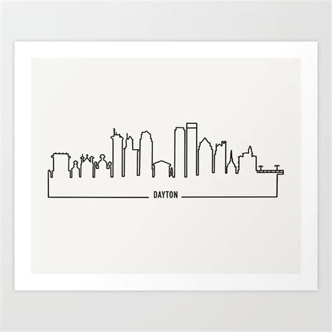 Dayton Ohio Skyline Art Print by Alex Williams | Society6