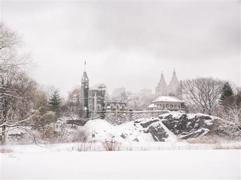 Central Park Winter- Belvedere Castle in the Snow - New York City | Central park winter, New ...