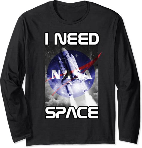 Amazon.com: NASA I Need Space Shuttle Launch Graphic Long Sleeve Tee ...