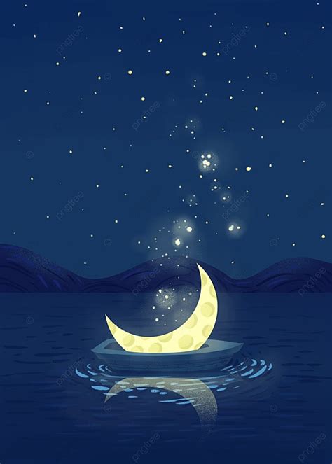 Ship Moon Dream Night Sky Empty Wallpaper Background Wallpaper Image ...