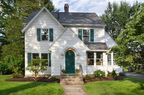 Colonial House with Green Shutters