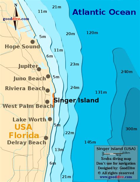 Singer Island Bay Map - GoodDive.com