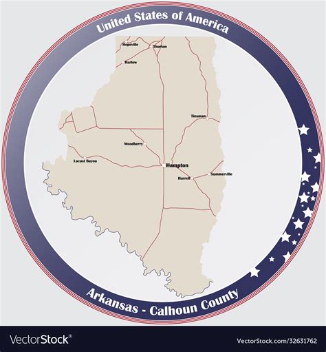 Map calhoun county in arkansas Royalty Free Vector Image