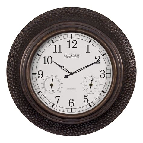 La Crosse Technology Analog Atomic Round Indoor/Outdoor Wall Clock in the Clocks department at ...