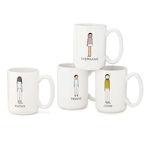 Cute Personalized Family Mugs Set of 4 | Best Coffee eCoffeeFinder.com