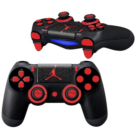 OSTSTICKER Red Basketball Kid Cool Skin For Ps4 Controller Buttons Sricker For Sony Playstation ...