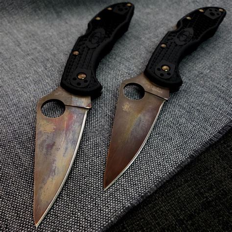 MODIFIED Spyderco Delica 4 - Brushed Copper - Black Handle